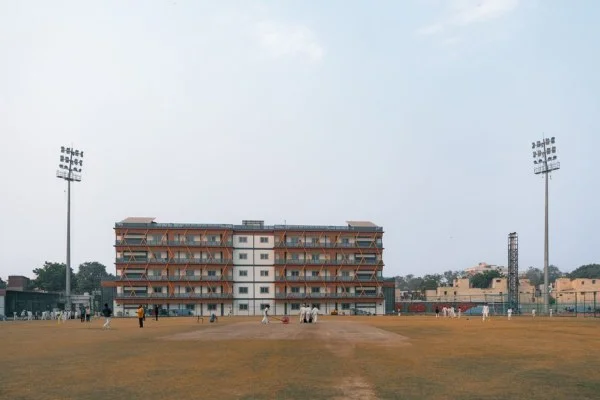 cricket match stadium floodlights